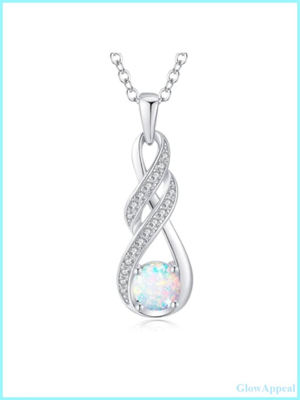 925 Sterling Silver Infinity Birthstone Pendant Necklace Adjustable